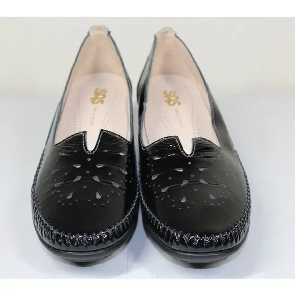 SAS Sonyo Slip-On Patent Leather Cut-Out Pumps Perforated Loafers Shoes 8M - Picture 2 of 7